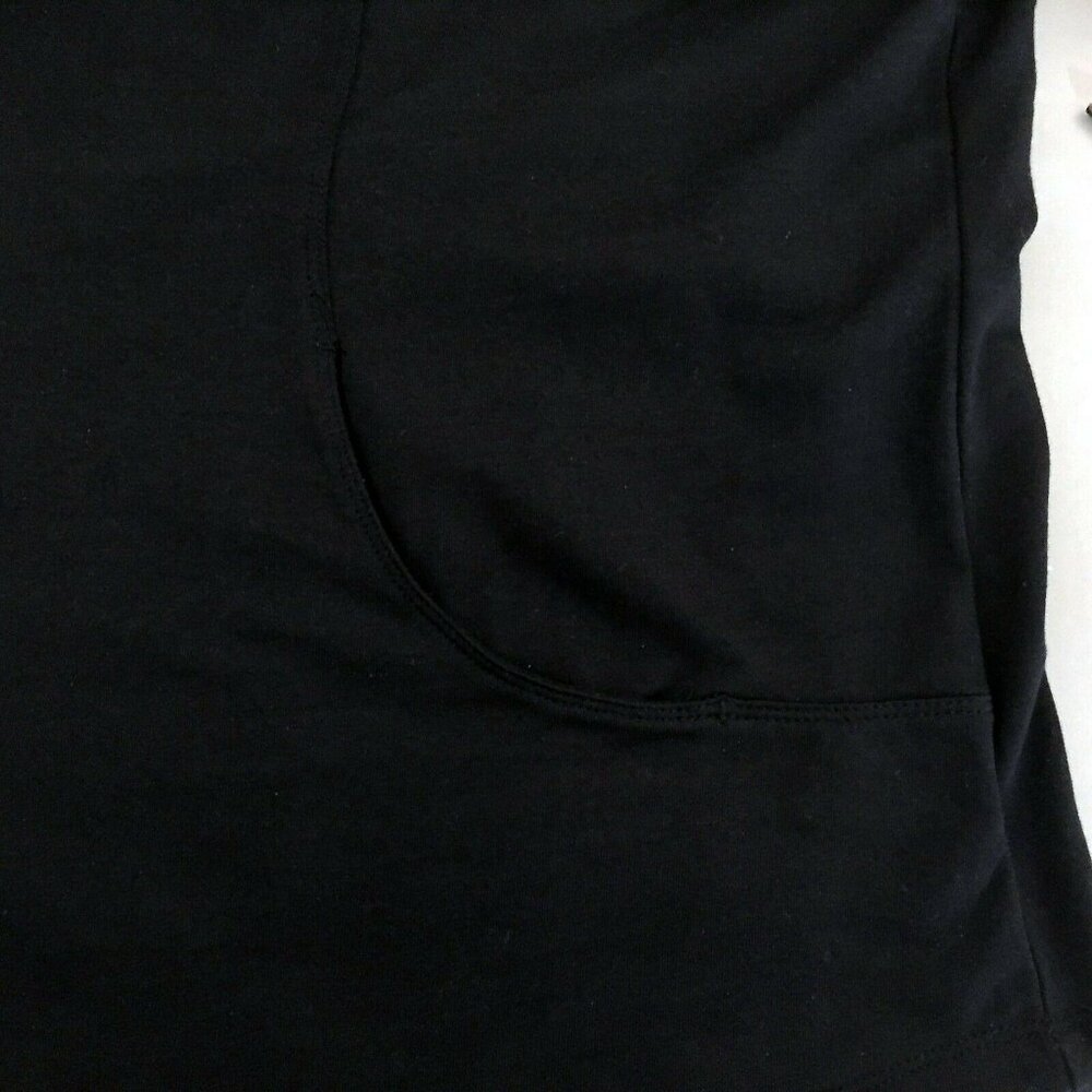 D & Co Active Womens Large Blouse Black Relaxed Fit Pockets Top Pullover Stretch - Picture 7 of 10